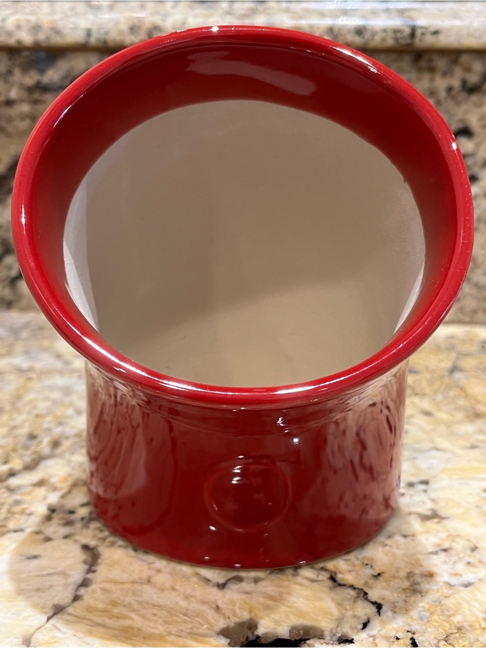 Vintage Emile Henry Salt Pig Red Stoneware Made in France Angled Salt Cellar